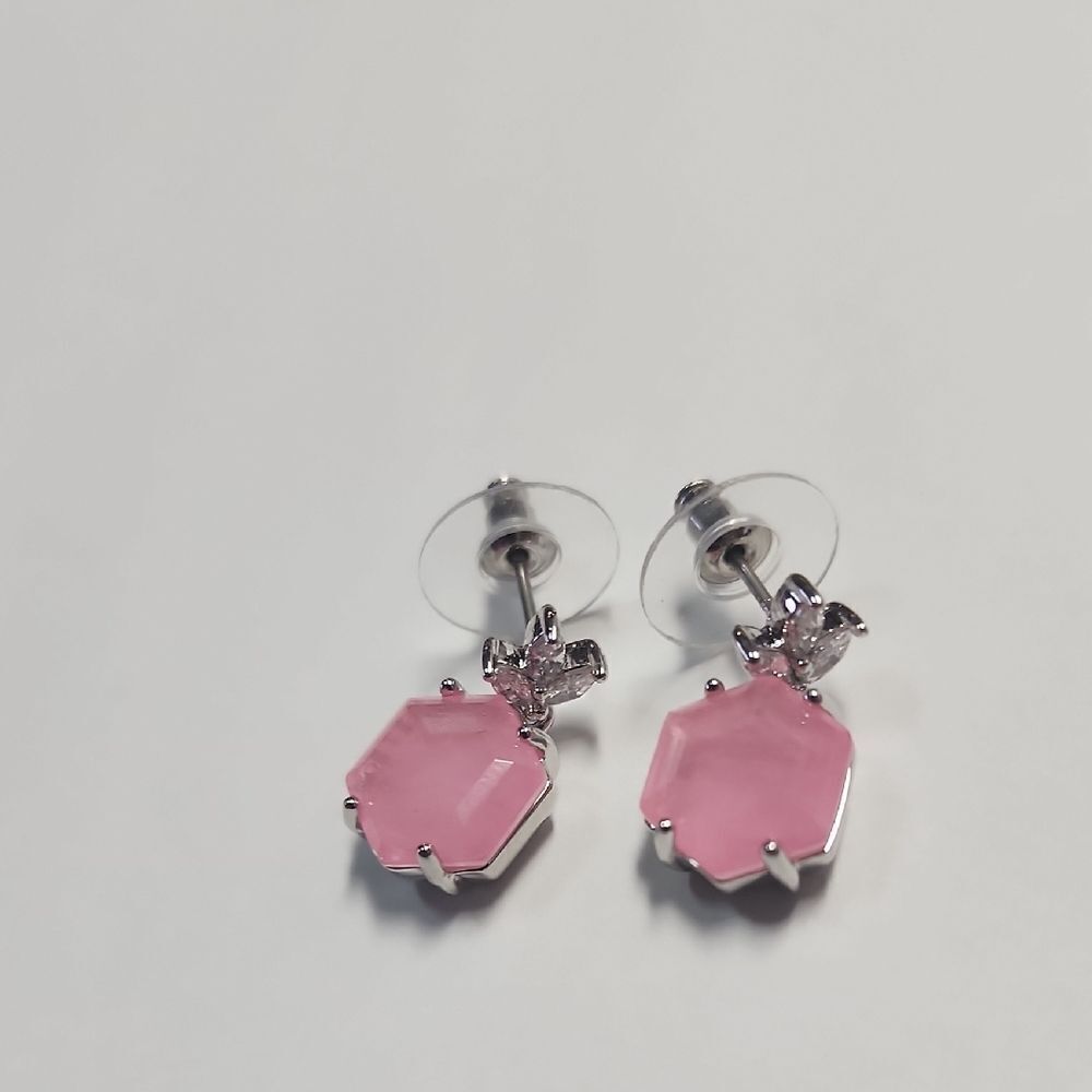 Bomb Party Pink Hexagon Earrings